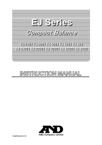 Thumbnail of document Manual - EJ Newton Series, A&D Weighing Toploader Balance